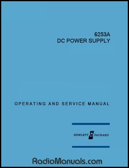 HP 6253A Operating & Service Manual - Click Image to Close